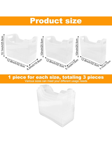 3 Organizadores de Congelador con Ruedas YEXEXINM - Plástico Transparente