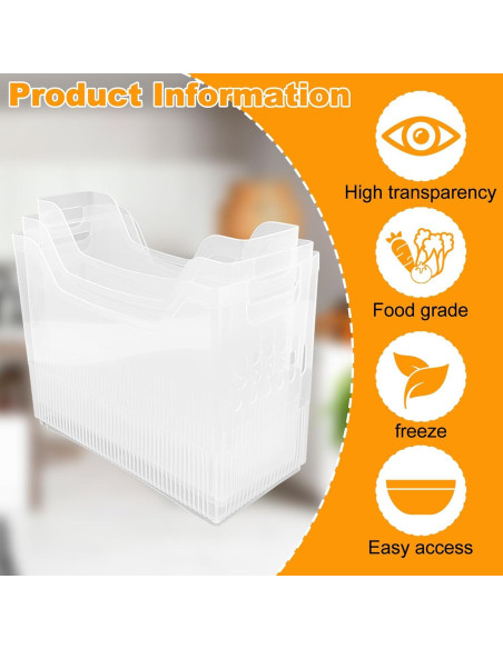 3 Organizadores de Congelador con Ruedas YEXEXINM - Plástico Transparente