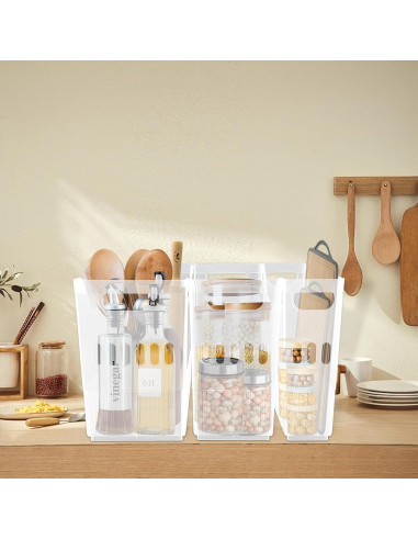 3 Organizadores de Congelador con Ruedas YEXEXINM - Plástico Transparente