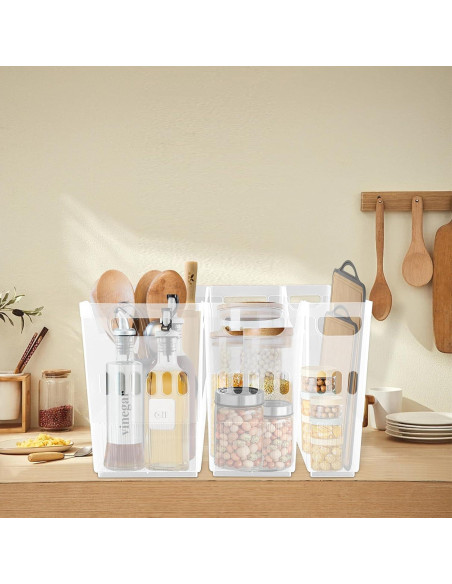 3 Organizadores de Congelador con Ruedas YEXEXINM - Plástico Transparente