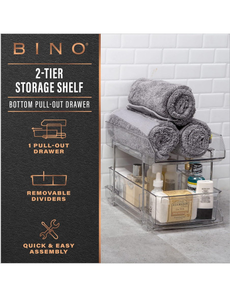 Organizador de Almacenamiento BINO 2 Niveles Transparente 1.06 kg Organizador de Almacenamiento BINO 2 Niveles Transparente 1.06 kg