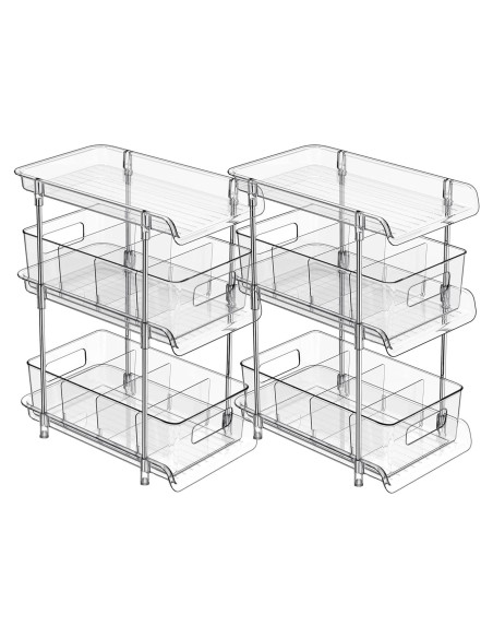 Organizador de Baño XIANKE 3 Niveles Transparente 2 Set Organizador de Baño XIANKE 3 Niveles Transparente 2 Set