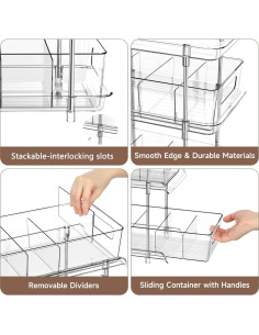 Organizador de Baño XIANKE 3 Niveles Transparente 2 Set 2
