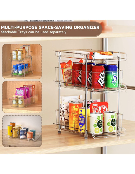 Organizador de Baño XIANKE 3 Niveles Transparente 2 Set Organizador de Baño XIANKE 3 Niveles Transparente 2 Set