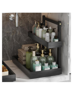 Organizador de Almacenamiento Bajo Fregadero Wisuce 2 Niveles Negro