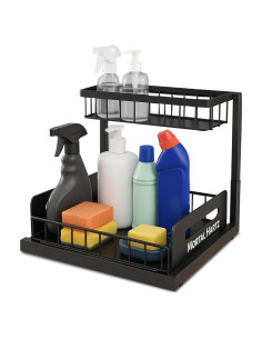 Organizador de Fregadero Mortal Hartz 2 Niveles Negro