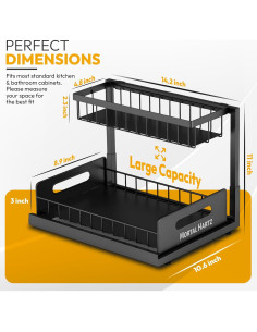 Organizador de Fregadero Mortal Hartz 2 Niveles Negro 2