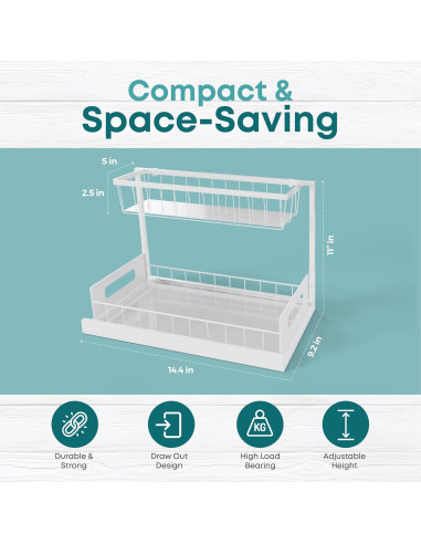 Organizadores Bajo Fregadero Pizza Lakay - 2 Pack Deslizables
