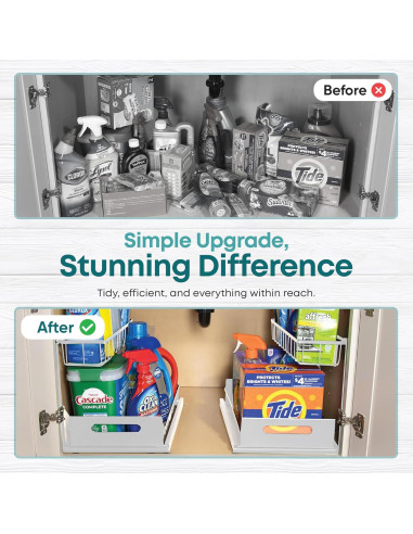 Organizadores Bajo Fregadero Pizza Lakay - 2 Pack Deslizables