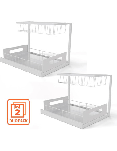 Organizadores Bajo Fregadero Pizza Lakay - 2 Pack Deslizables