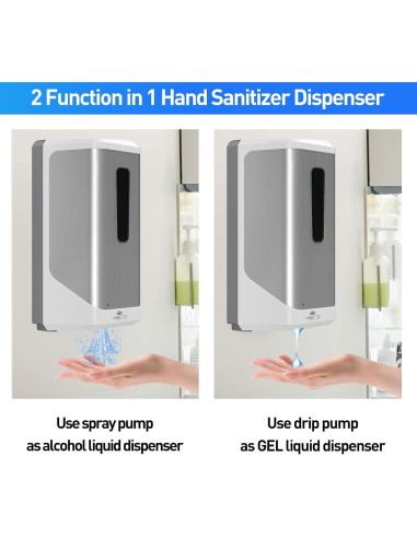 Dispensador Automático de Desinfectante Jewaytec 1000ml Acero Inoxidable