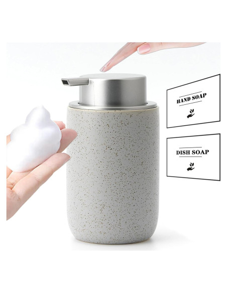 Dispensador de Jabón Espumoso GIRLUFO Gris Cerámica 340ml