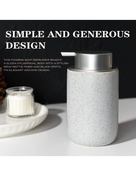 Dispensador de Jabón Espumoso GIRLUFO Gris Cerámica 340ml