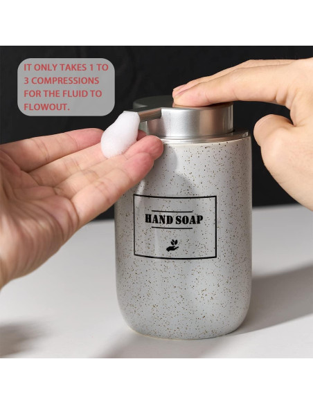 Dispensador de Jabón Espumoso GIRLUFO Gris Cerámica 340ml