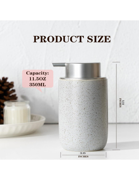 Dispensador de Jabón Espumoso GIRLUFO Gris Cerámica 340ml