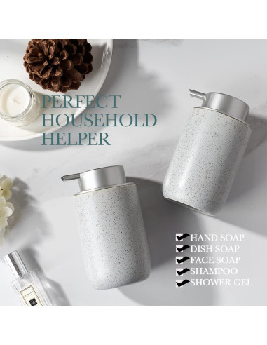 Dispensador de Jabón Espumoso GIRLUFO Gris Cerámica 340ml