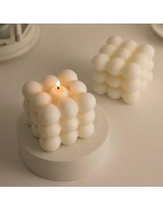 Juego de Velas Aromáticas de Cera de Soja Qianduoduoi 2 Pcs Blanco 2