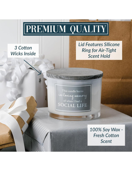 Vela de Cera de Soja Pavilion Gift 11oz Tres Mechas Algodón Fresco