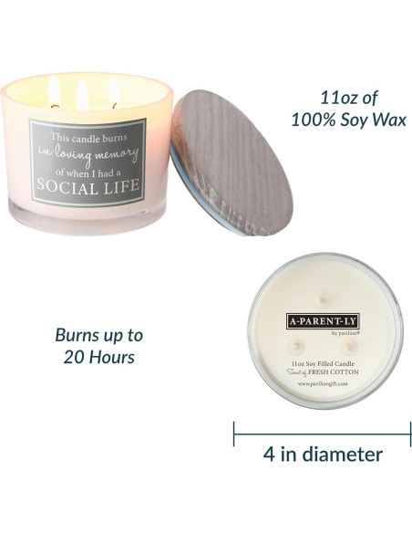 Vela de Cera de Soja Pavilion Gift 11oz Tres Mechas Algodón Fresco