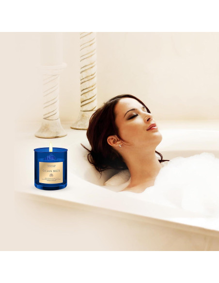 Vela de Cera de Soja Orgánica Brisa Oceánica 10oz en Tarro Vidrio