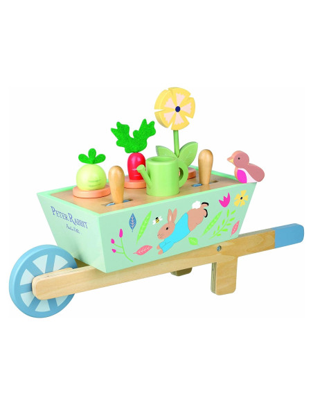 Carretilla de Madera Peter Rabbit con Accesorios de Jardín