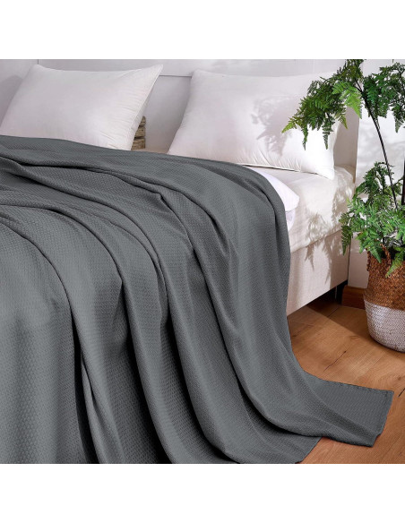 Manta Enfriadora DANGTOP 200x230 cm Rayón Bambú Gris Oscuro