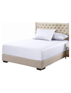 Sábana Ajustable Reina 100% Viscosa de Bambú Blanca - Hotel Real