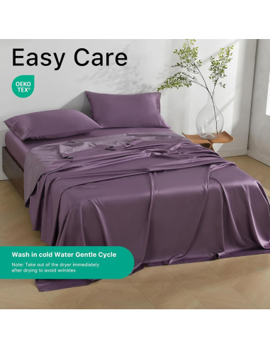 Juego de Sábanas King NatureField 4 Piezas Rayón Bambú