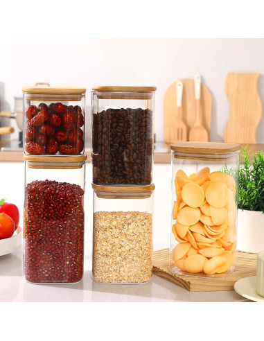 Tarros de Almacenamiento de Vidrio Dearwell 6 Piezas 24/37/50oz