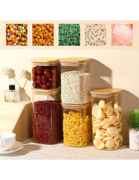 Tarros de Almacenamiento de Vidrio Dearwell 6 Piezas 24/37/50oz