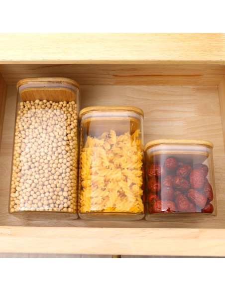 Tarros de Almacenamiento de Vidrio Dearwell 6 Piezas 24/37/50oz