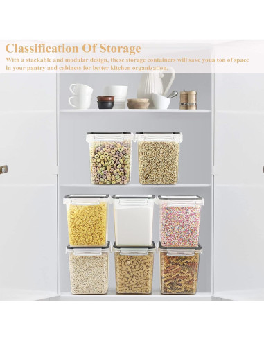 Juego de 8 Contenedores de Almacenamiento Blingco 2.5L Sellados