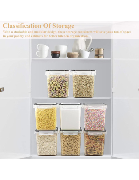 Juego de 8 Contenedores de Almacenamiento Blingco 2.5L Sellados Juego de 8 Contenedores de Almacenamiento Blingco 2.5L Sellados