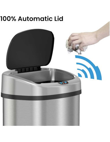 Basurero Automático iTouchless 13 Galones Acero Inoxidable
