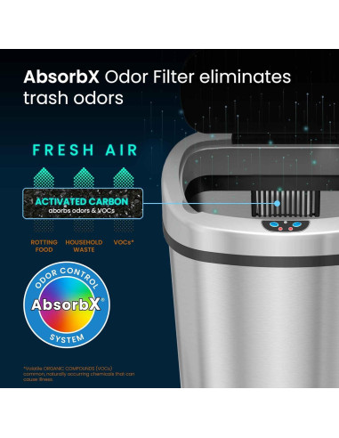 Basurero Automático iTouchless 13 Galones Acero Inoxidable