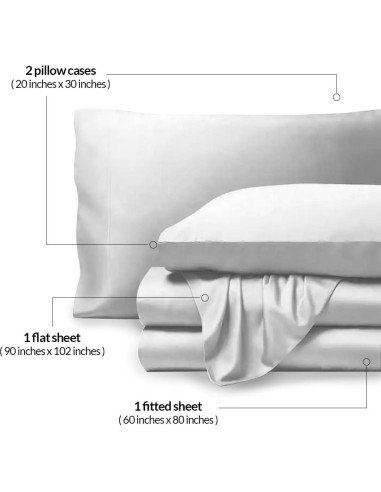 Juego de Sábanas Queen Sweave 100% Viscosa de Bambú Gris Claro