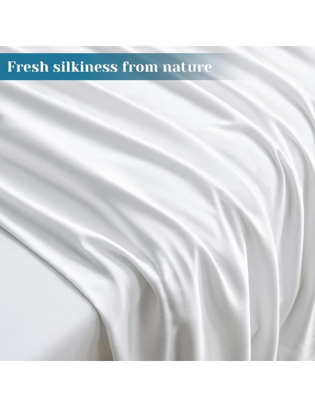 Conjunto de Sábanas Reina BYSURE 6 Piezas 100% Viscosa Blanco Conjunto de Sábanas Reina BYSURE 6 Piezas 100% Viscosa Blanco