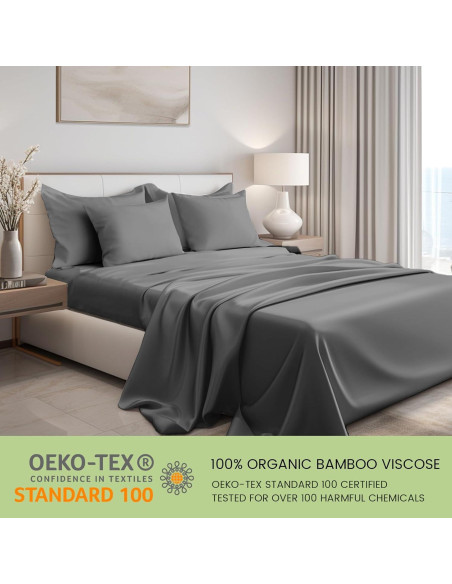 Juego de Sábanas JSELF Viscosa de Bambú Individual 3 Piezas