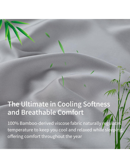 Sábana Ajustable Reina Zaizaihome 100% Viscosa Bambú Gris 400 Hilos