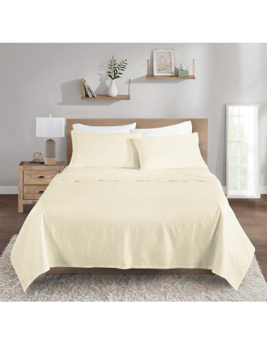 Juego de Sábanas Queen ELINEN 100% Viscosa de Bambú 4 Piezas