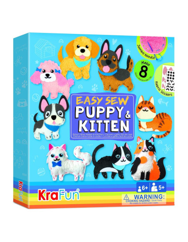 Kit de Costura KRAFUN para Niños - 8 Proyectos de Peluche