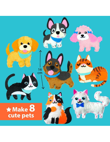 Kit de Costura KRAFUN para Niños - 8 Proyectos de Peluche