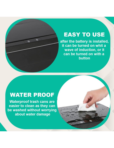 Cubo de Basura Automático 50L BestOffice Negro con Sensor