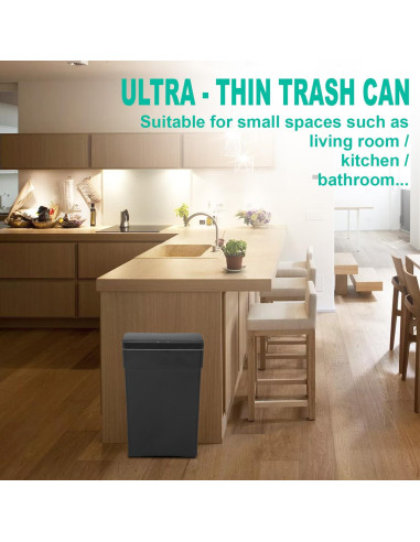 Cubo de Basura Automático 50L BestOffice Negro con Sensor