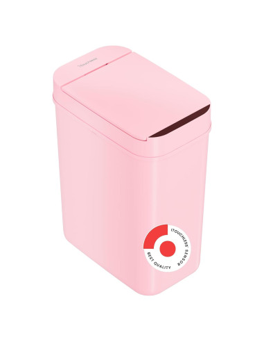 Basurero Sensor iTouchless 10 Litros Rosa Automático para Baño