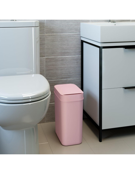 Basurero Sensor iTouchless 10 Litros Rosa Automático para Baño