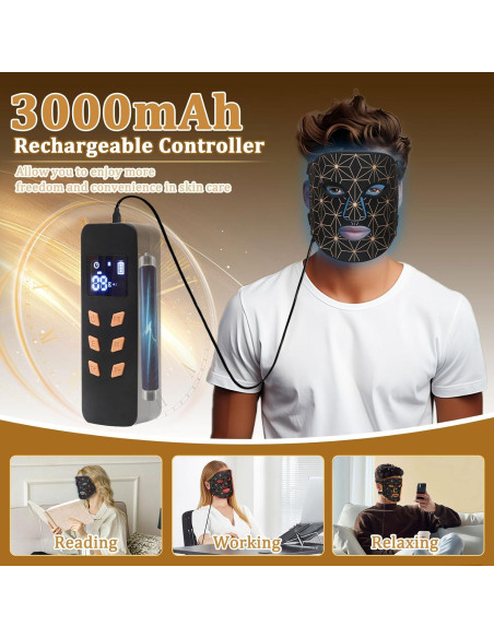 Máscara de Terapia de Luz LED biuufish 8 Colores 850nm Infrarrojo