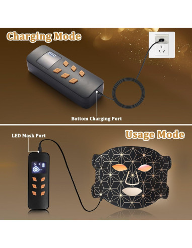 Máscara de Terapia de Luz LED biuufish 8 Colores 850nm Infrarrojo