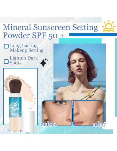 Polvo Fijador Solar Mineral SPF 50+ WENJLYJ Translúcido