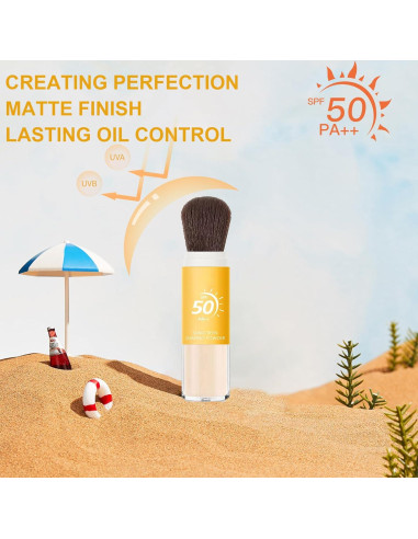Polvo Mineral Fijador Solar SPF 50 Anweina - Acabado Mate